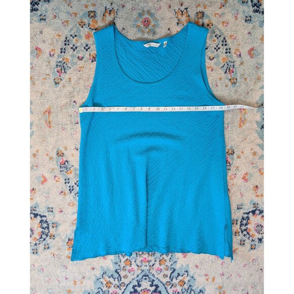 Soft Surroundings Mandalay Turquoise Textured Tank Style #27734 - M - Picture 6 of 8